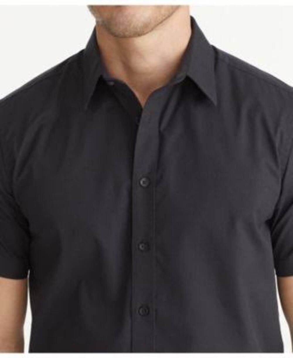 UnTuckIt Men Coufran Shirt Black Slim Fit Lightweight Summer Work Basics XL